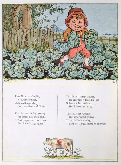 Un folletto che ruba cavoli, illustrazione per una poesia da 